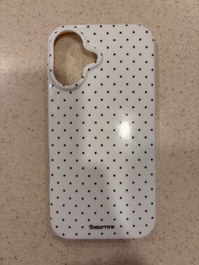Polka Dot Protective Phone Case in White